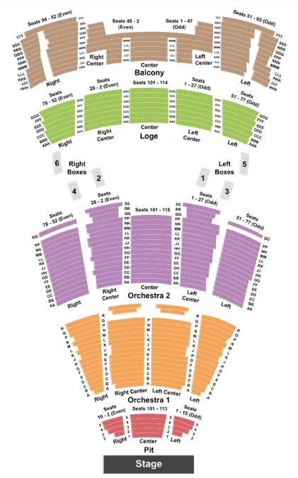 Moran Theatre Seating Chart